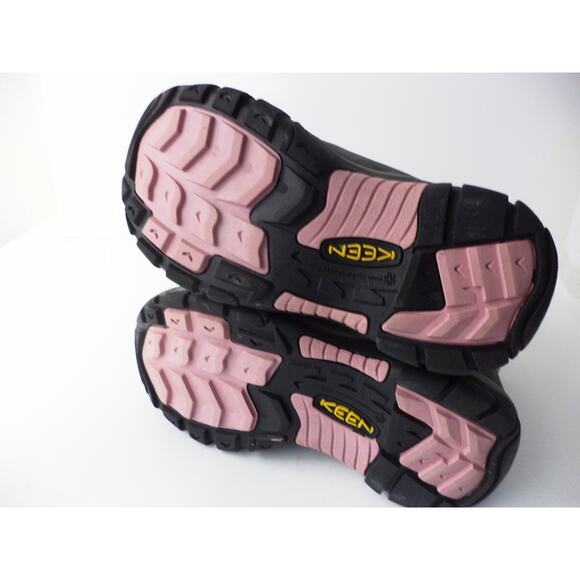 KEEN GREY NUBUCK PINK NYLON WATERPROOF WINTER SNOW ANKLE BOOT YOUTH EUR 38 US 5M - Picture 7 of 9